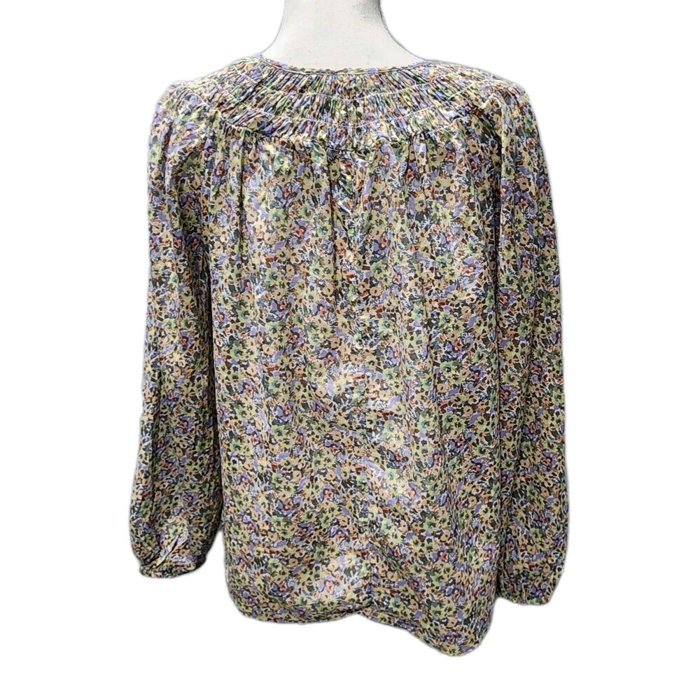 Lucky Brand Women's Smocked Long-Sleeve Blouse Medium - Picture 3 of 9